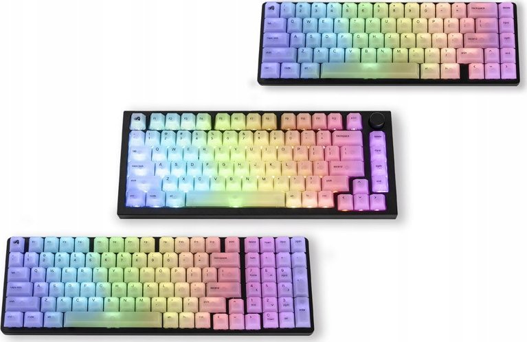 Set keycaps Glorious Polychroma Universal RGB, për tastiera mekanike 100% 80% 75% 60% TKL, polikarbonat i tejdukshëm