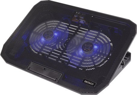Bazë ftohëse për laptop Deltaco LTC-100, 15.6", me 2 ventilatorë, e zezë