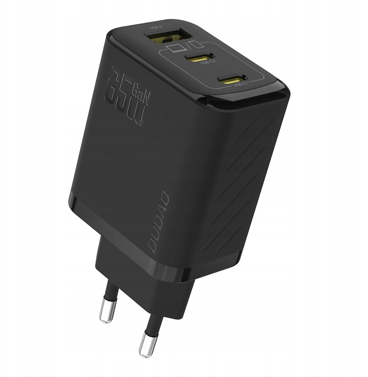 Полнач USB Dudao A29CEU, 65W GaN, 2x USB C 1x USB A, црн
