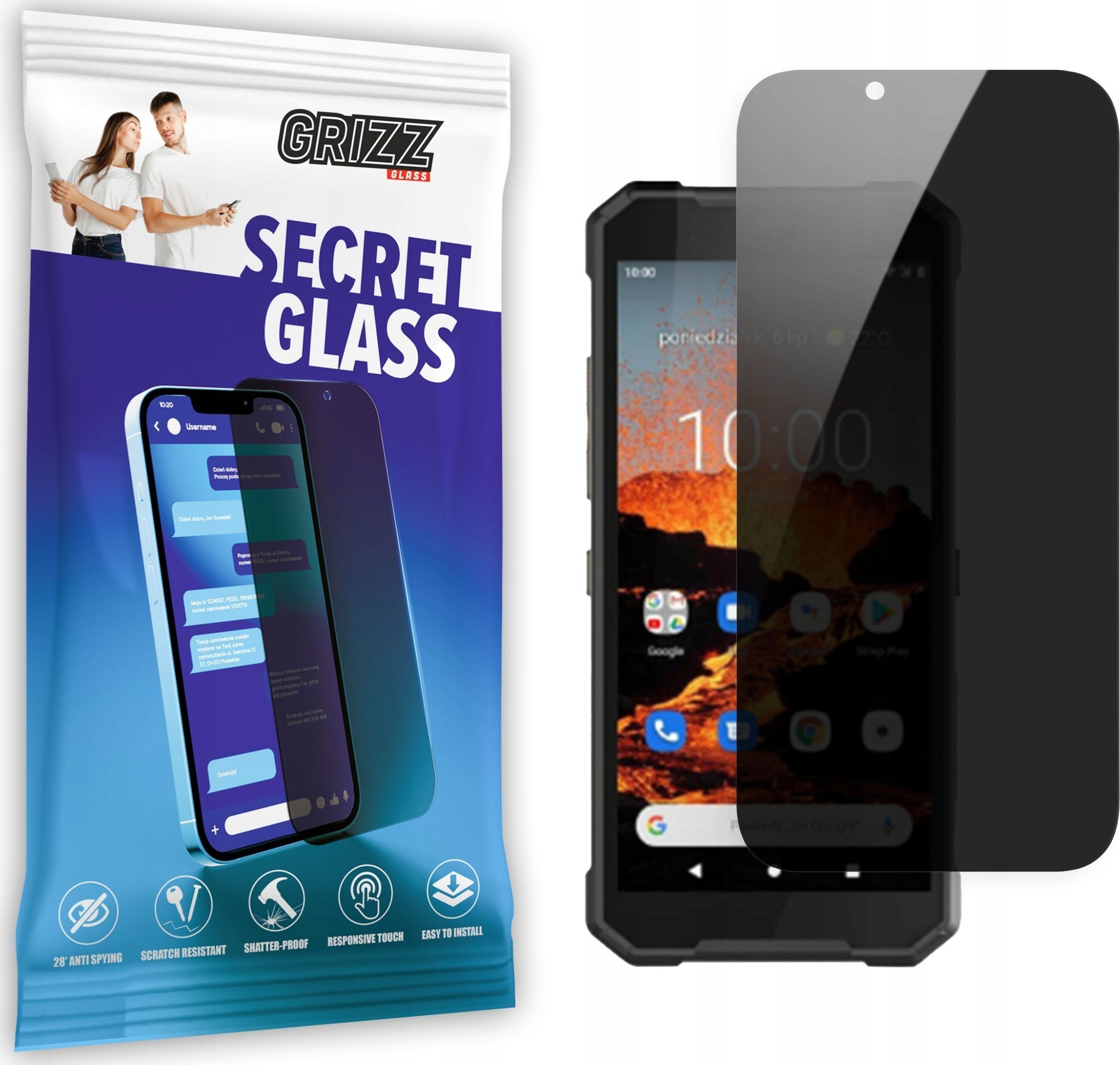 Xham hibrid privatësie Grizz SecretGlass për Hammer Explorer Pro, mat, mbrojtje ekrani