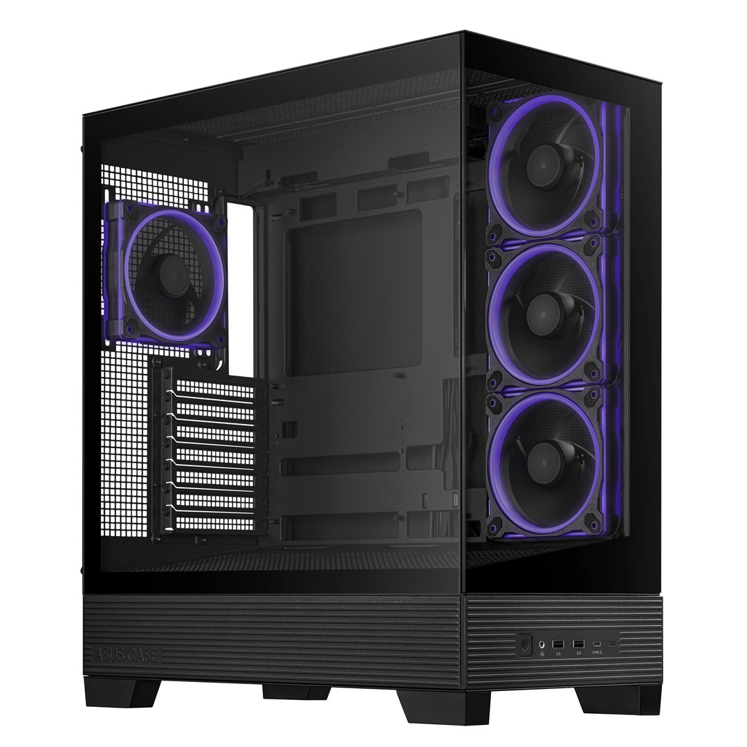 Kasa gaming ASUS A31 Plus TG ARGB, mid tower, xham i temperuar, e zezë
