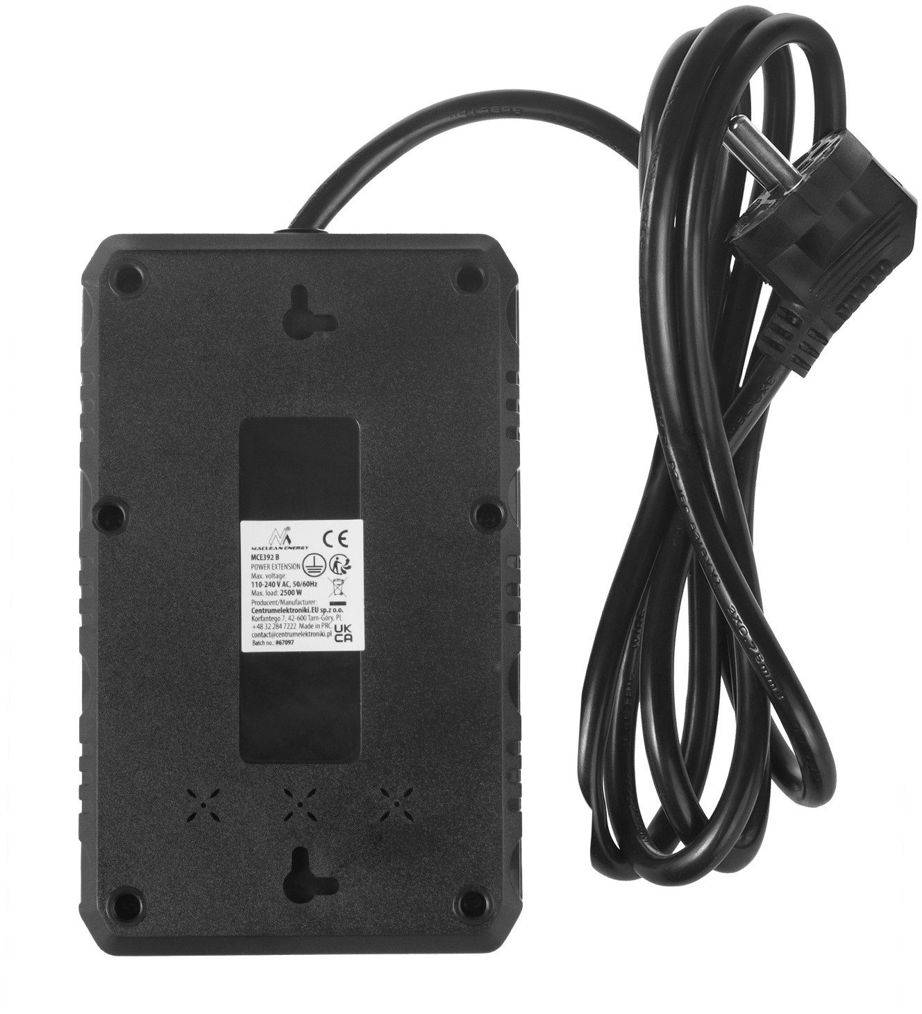 Zgjatues elektrik Maclean, 4 porta, 3x USB, i bardhë