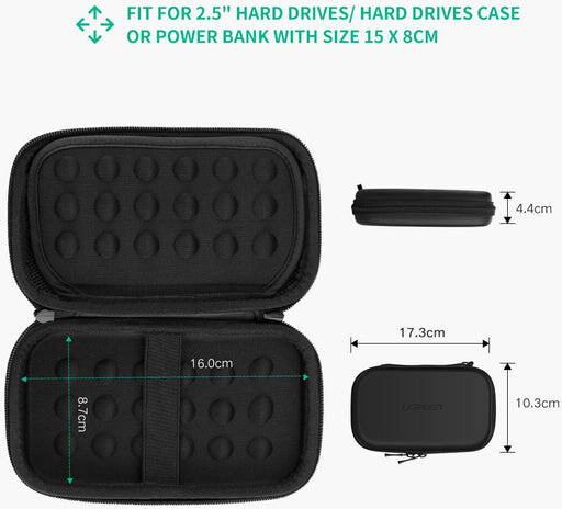 Këllëf mbrojtës UGREEN për disk 2.5", i zi 