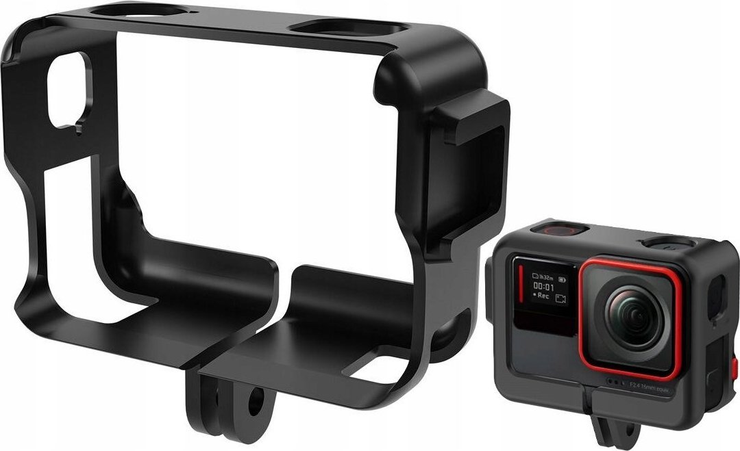 Kornizë mbrojtëse plastike Telesin për Insta360 Ace, aksesor për kamera aksion, e zezë