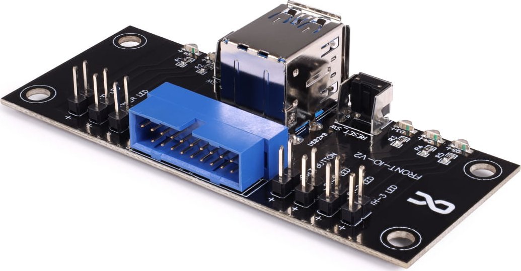 Panel frontor I/O Alphacool ES 25057, USB 3.0, me komplet kabllosh, i zi