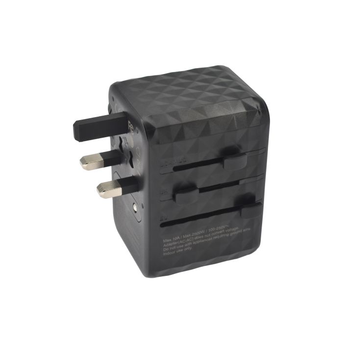 Dviced Universal Travel Adapter 65W GaN, Black