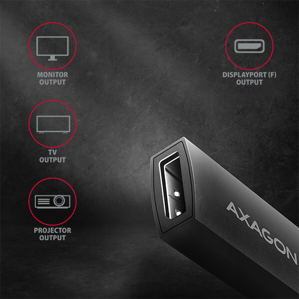 Kabllo AXAGON RVC-DP, USB-C - DisplayPort, 4K / 60Hz