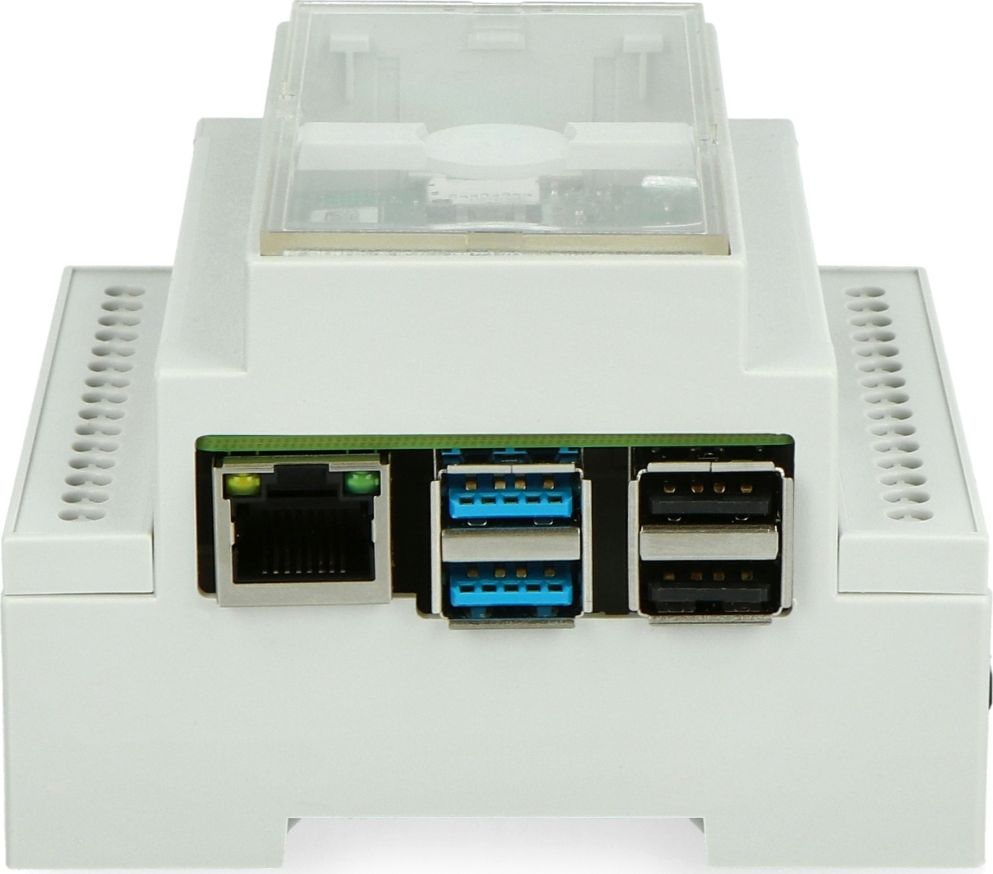 Kuti DIN Multicomp Pro FAR-16544 për Raspberry Pi 4B, montim në shinë 35mm, kapak transparent