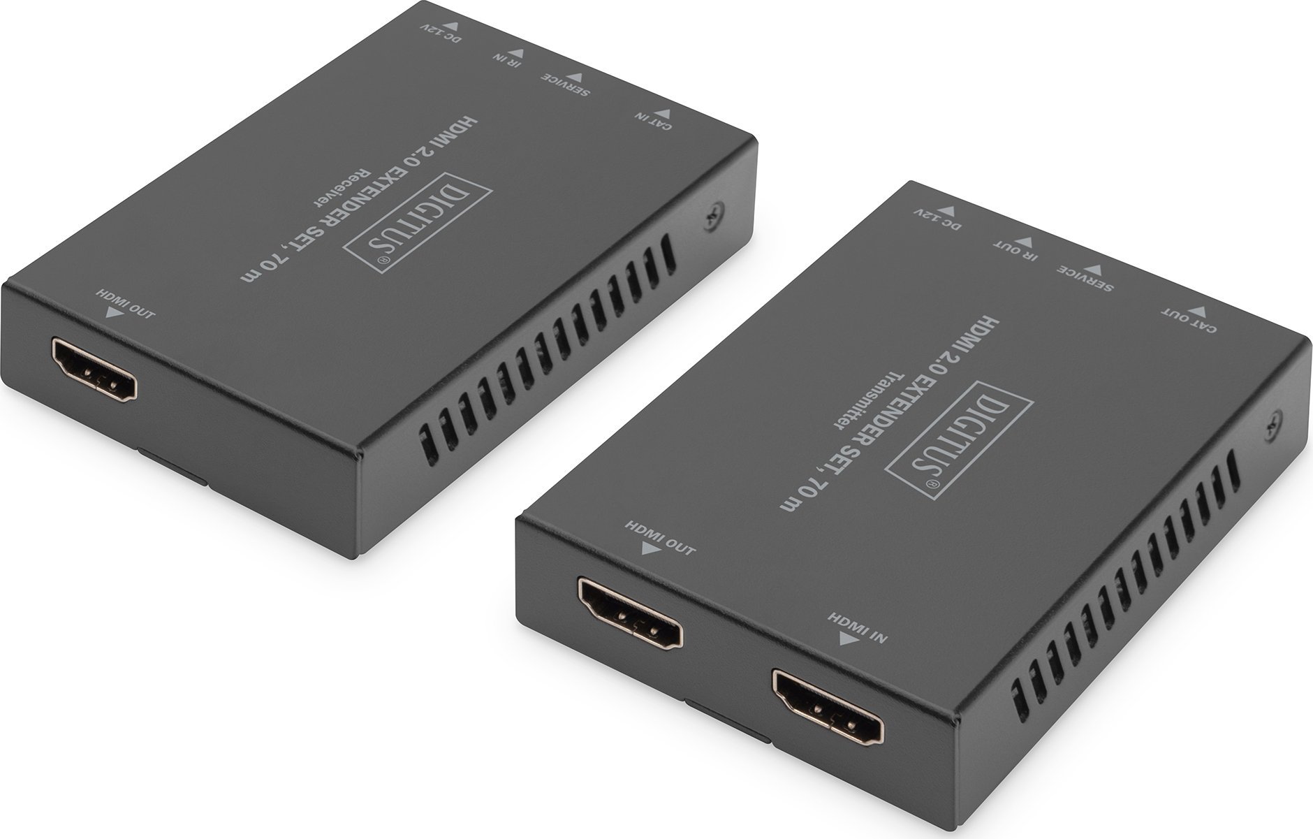 Set zgjatues HDMI Digitus 2.0, 70m, 4K 60Hz, gri
