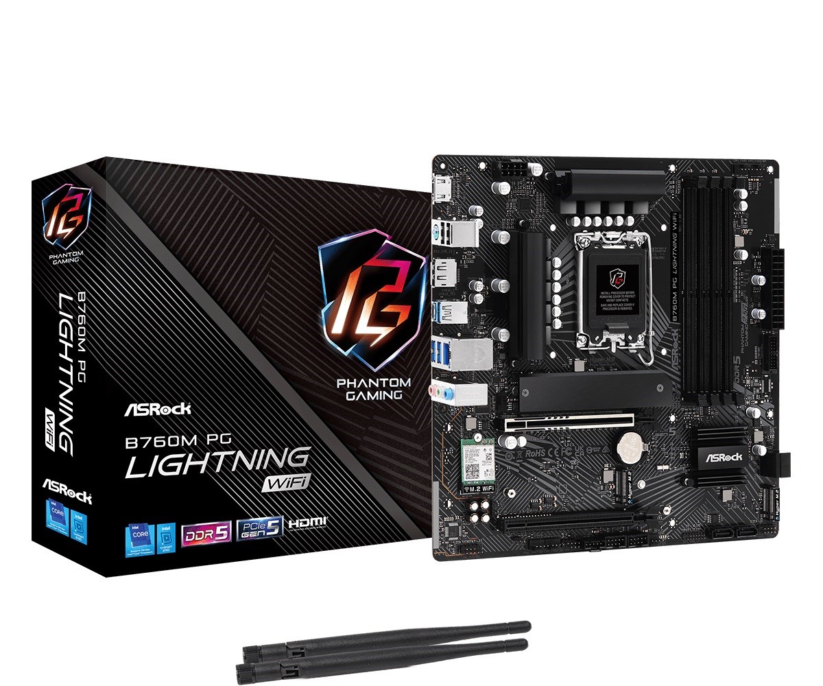 Pllakë amë ASRock B760M PG Lightning WiFi Intel B760 LGA 1700 micro ATX