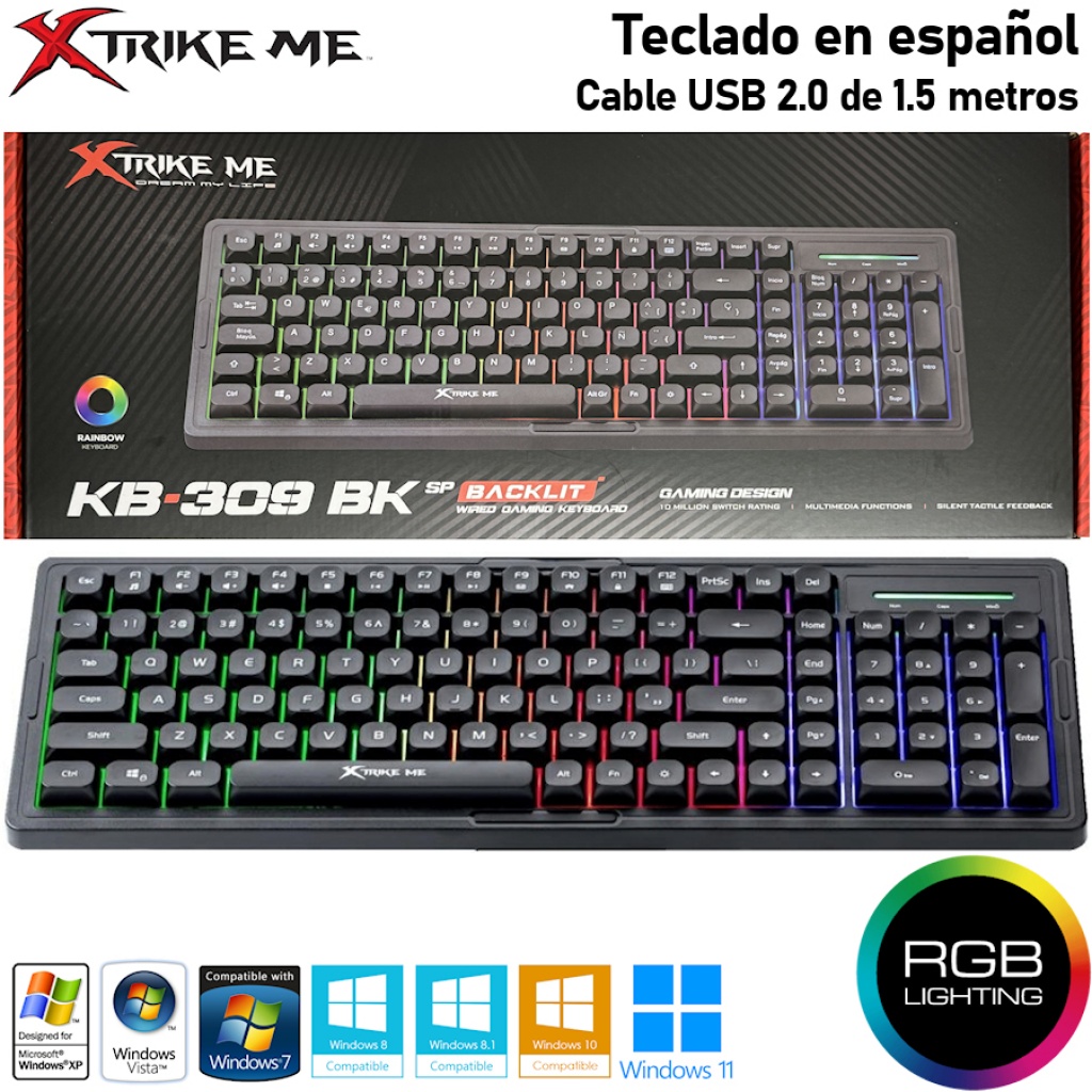 XTRIKE ME KB-309 Gaming Wired Keyboard Black