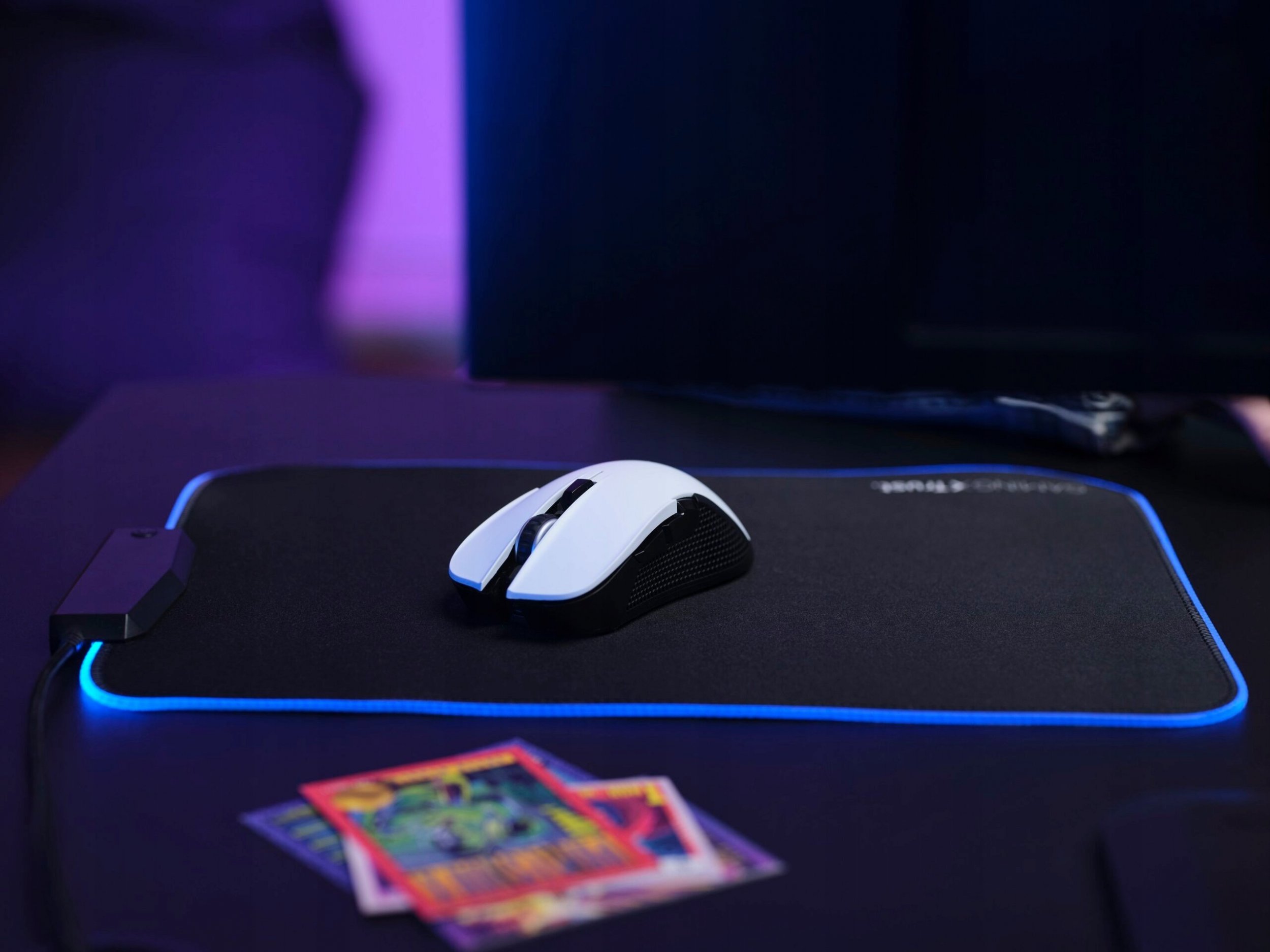 Mouse gaming Trust GXT 923W YBAR, wireless, 7200 DPI, i bardhë