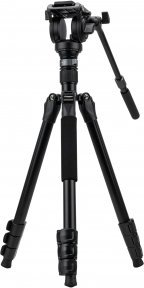 Tripod për kamera Fotopro S5i Pro, alumin 64", kapacitet 5kg, i zi