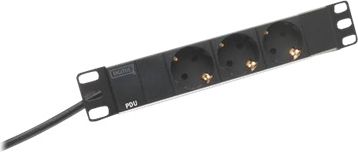 Shirit rryme rack Digitus PDU DN-95411, 3x Schuko, 10", i argjendtë