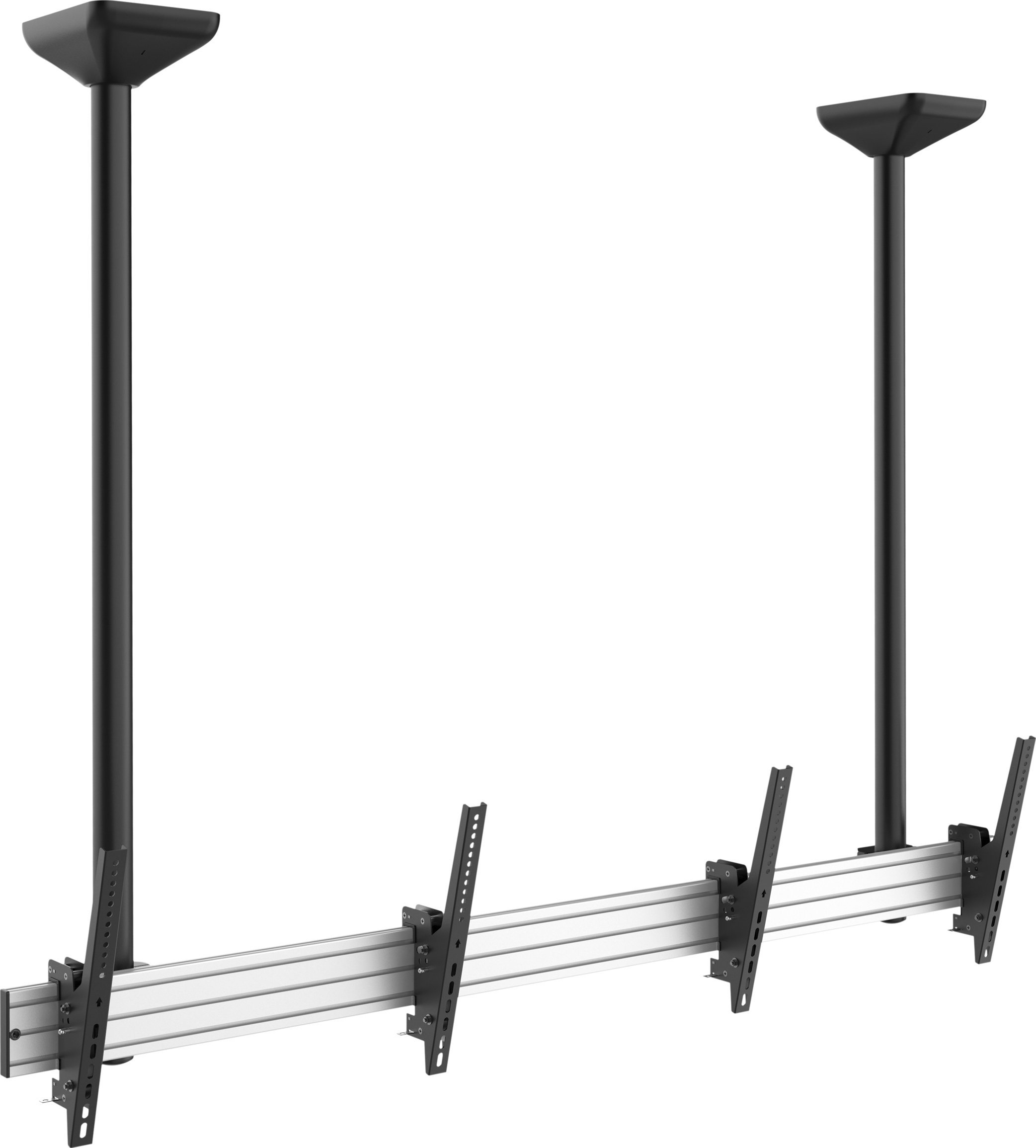 Montim tavani për TV Equip 650373, 45"-55", 2 ekrane 100 kg, i zi argjent