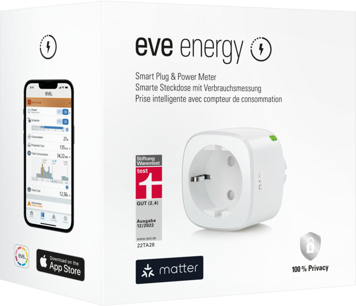 Prizë smart Eve Energy (Matter - e përshtatshme me Apple, Google & SmartThings)