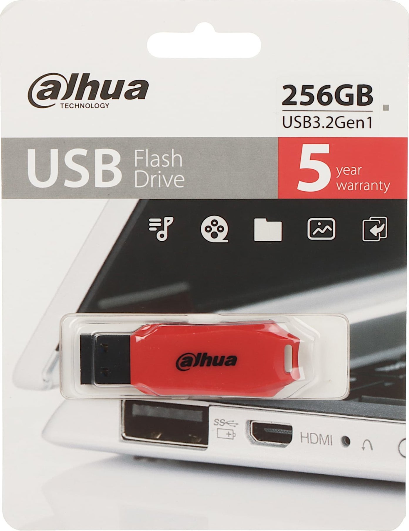 USB флеш Dahua U176, 256GB, USB 3.2 Gen1, црвена