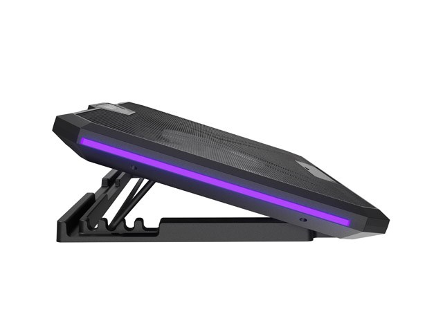 Ftohës laptopi Fury Gunbai G3, deri 17.3", 2 ventilatorë 120 mm, RGB, i zi