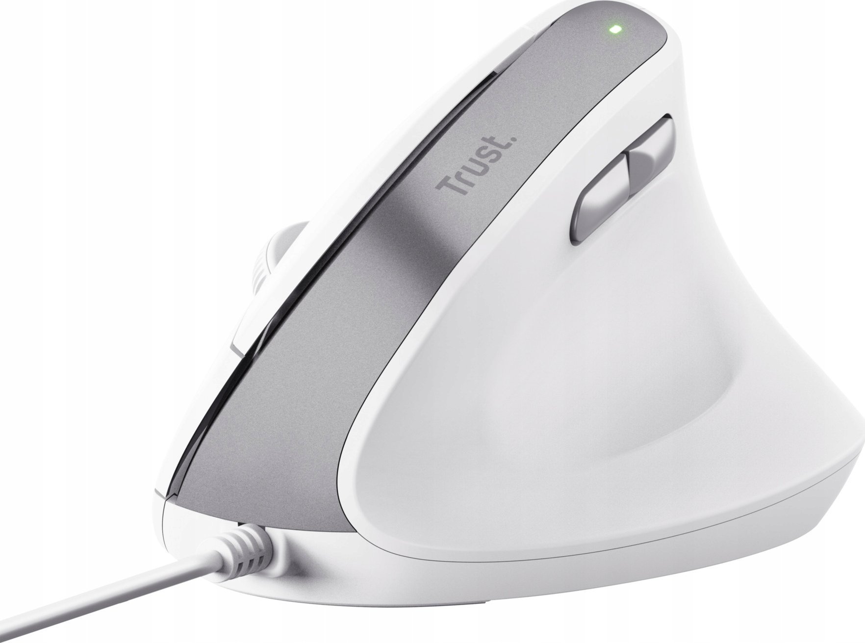 Maus ergonomik Trust Bayo II, me kabllo, 2400 DPI, i bardhë