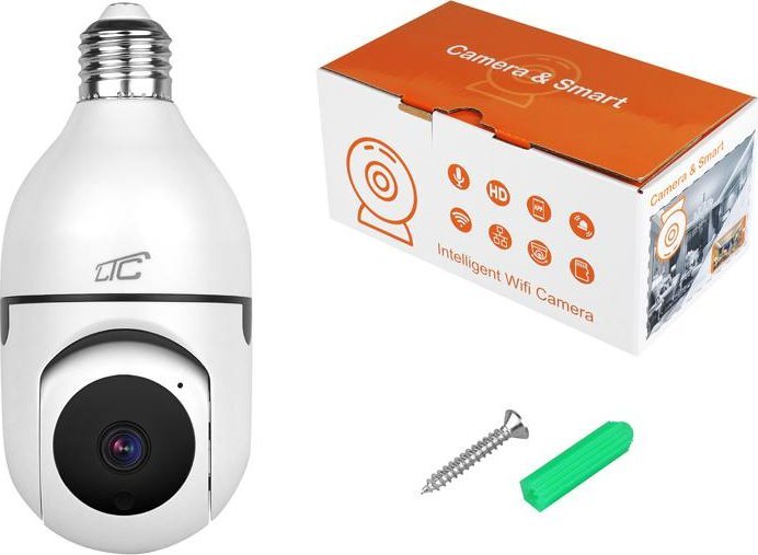 Kamerë sigurie GN Bulb E27 PTZ WiFi, 3Mpix, rrotulluese, e bardhë