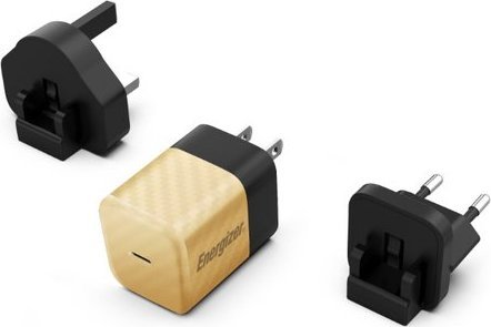 Karikues muri Energizer Ultimate, USB C 20W PD GaN, adapter EU UK US, ngjyrë ari