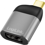 Adapter video LogiLink CUA0204, USB C në DisplayPort, 8K, i zi gri