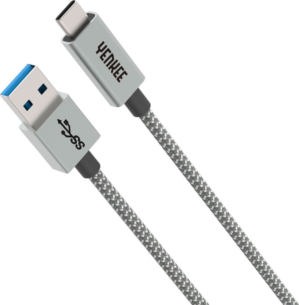 Kabllo USB C Yenkee YCU 311, USB 3.1 Gen 1, 5 Gb/s, gri