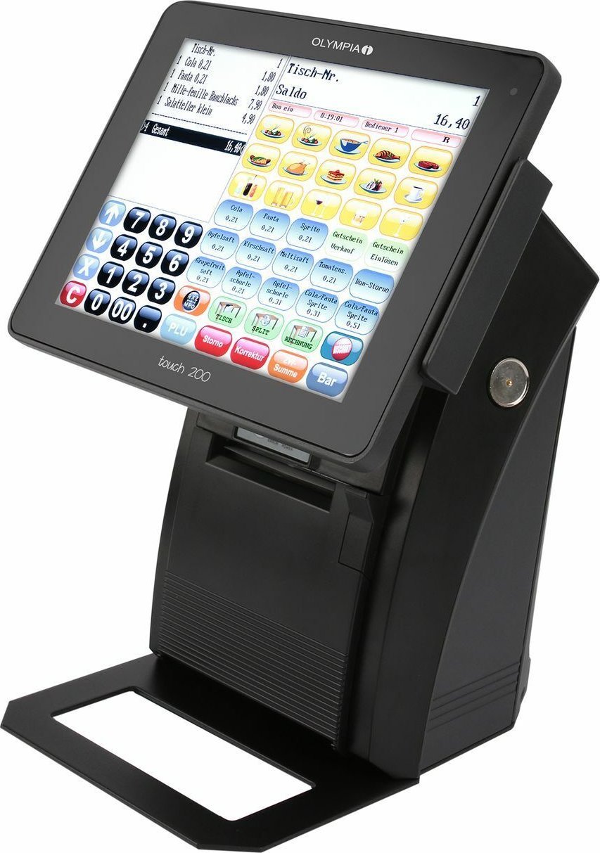 Arkë fiskale Olympia Cash Register Touch 200 TSE, ekran me prekje, e zezë