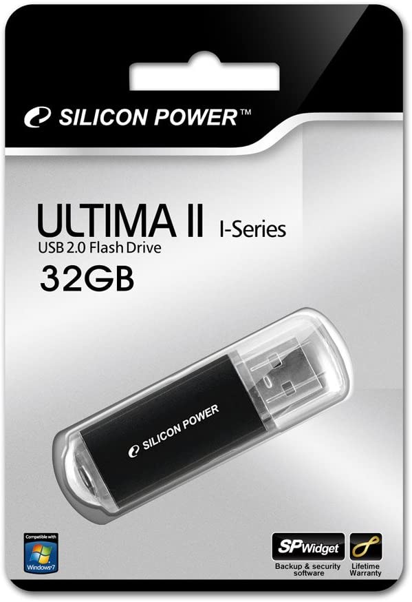 USB Silicon Power ultima U02, 32GB, 2.0, e zezë