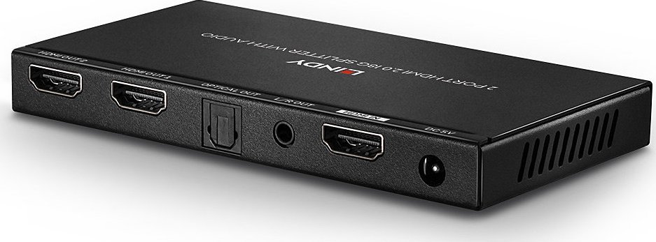 Splitter video HDMI Lindy 38230, 1x në 2x HDMI, 4K, i zi