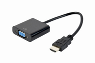 Adapter video Gembird A-HDMI-VGA-04, HDMI në VGA, Full HD 1080p, i zi