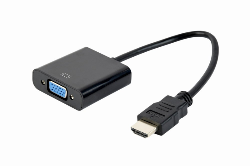 Adapter video Gembird A-HDMI-VGA-04, HDMI në VGA, Full HD 1080p, i zi