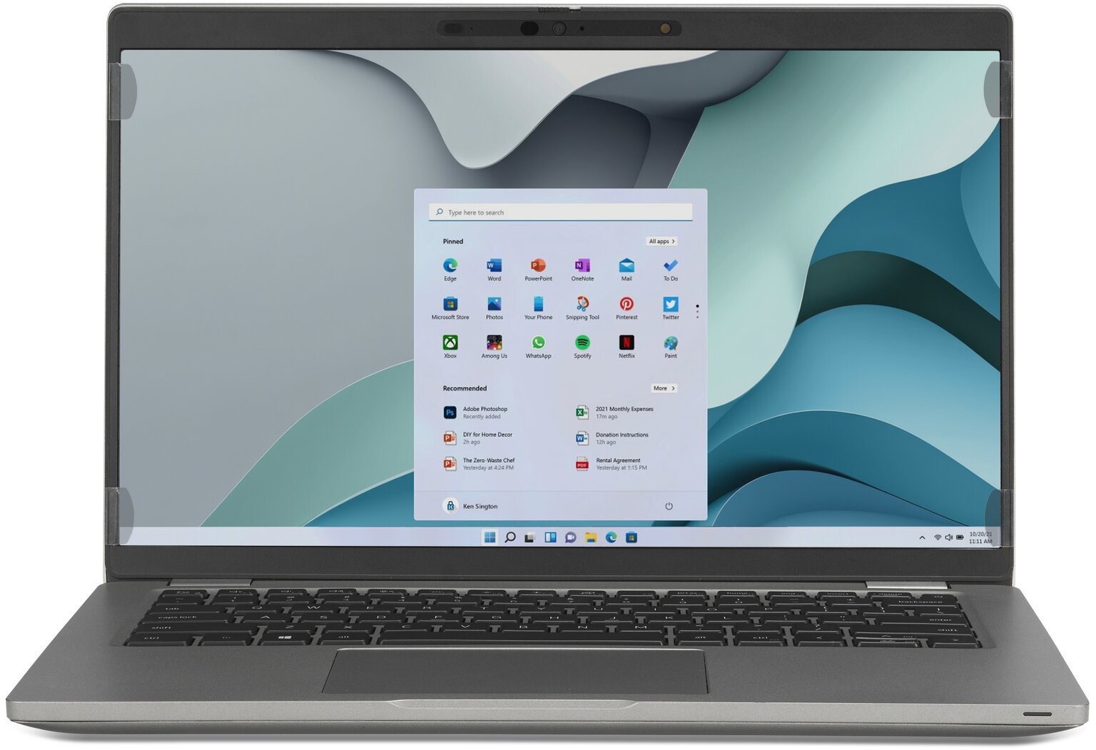 Filtër privatësie Kensington EQ, për laptop 15.6", raport 16:10, i zi