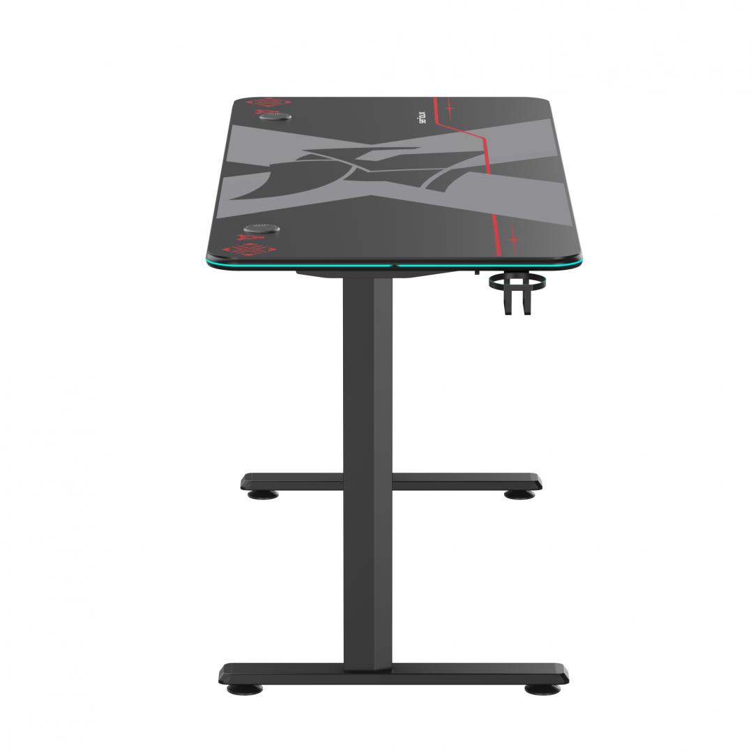 Tavolinë gaming Serioux Aeter RGB, 1200x600x750mm, me LED RGB, e zezë