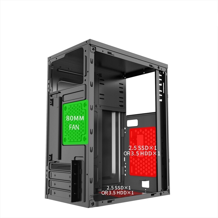 Kasë kompjuteri 1stCool STEP GAMER 2, me xham, e zezë