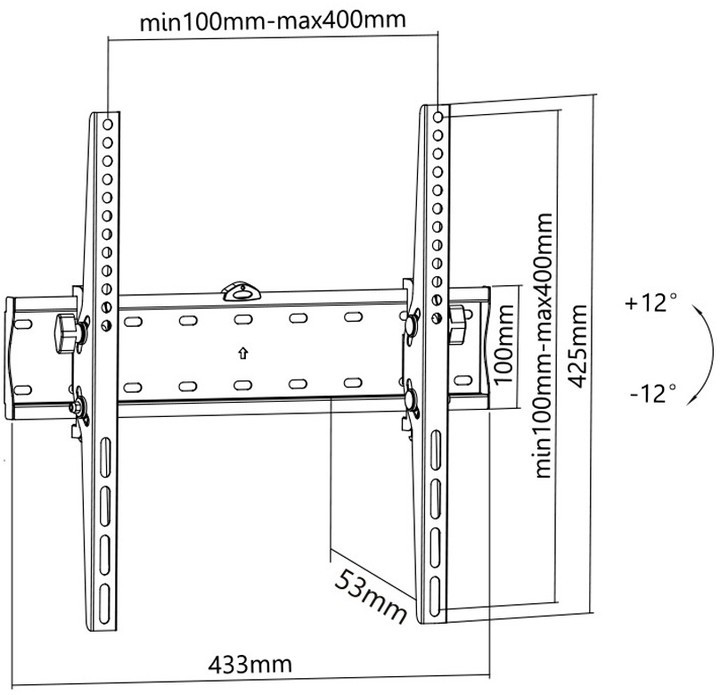 Mbajtëse për TV 30"-60" STELL SHO 3300 SLIM - E zezë