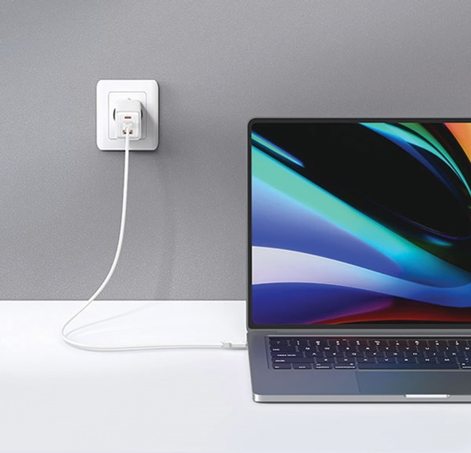 Karikues muri Usams US-CC180, 65W, 2x USB-C 1x USB, i bardhë