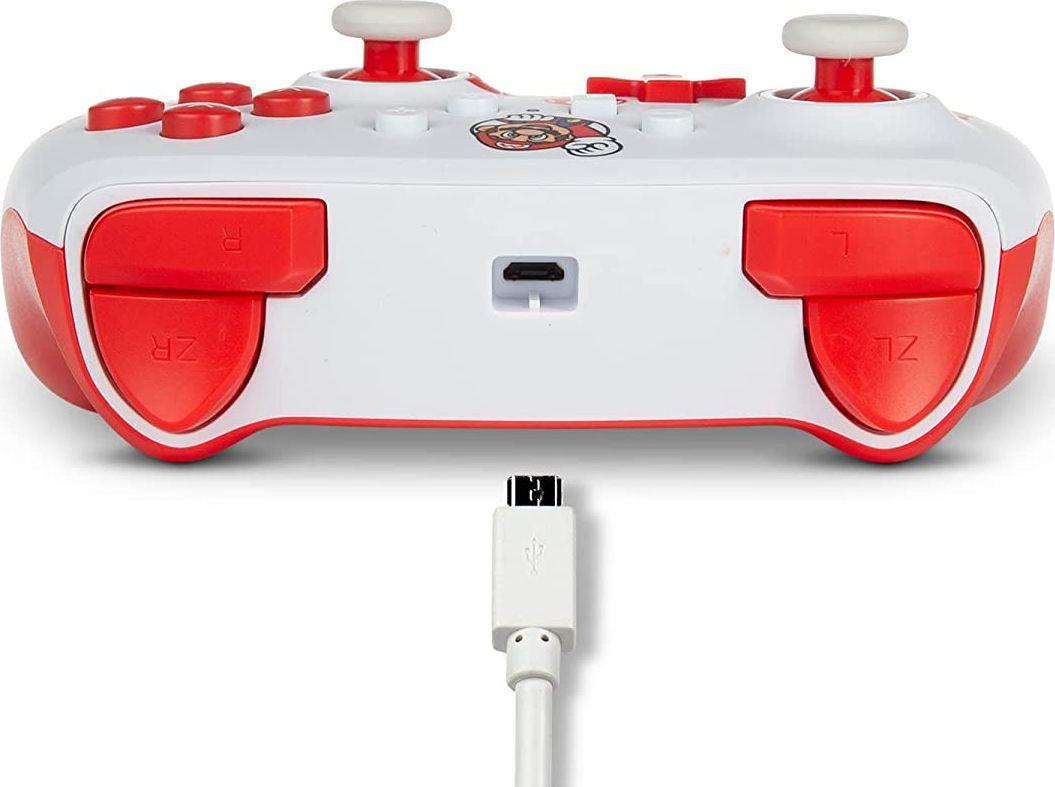 Kontroller PowerA Mario, me kabllo, i bardhë