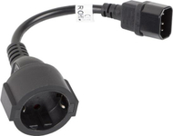 Kabllo e energjisë Lanberg IEC 320 C14- Schuko, 20cm, e zezë (CA-C14E-10CC-0018-BK)
