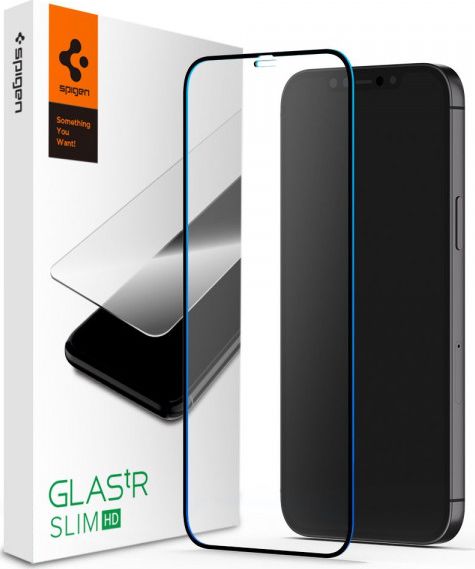 Xham mbrojtës për celular Spigen për iPhone 12 Pro Max, i zi