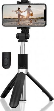 Selfie stick Media-Tech 2in1 Selfie Tripod MT5542, me tripod tavoline, me telekomandë Bluetooth, i zi