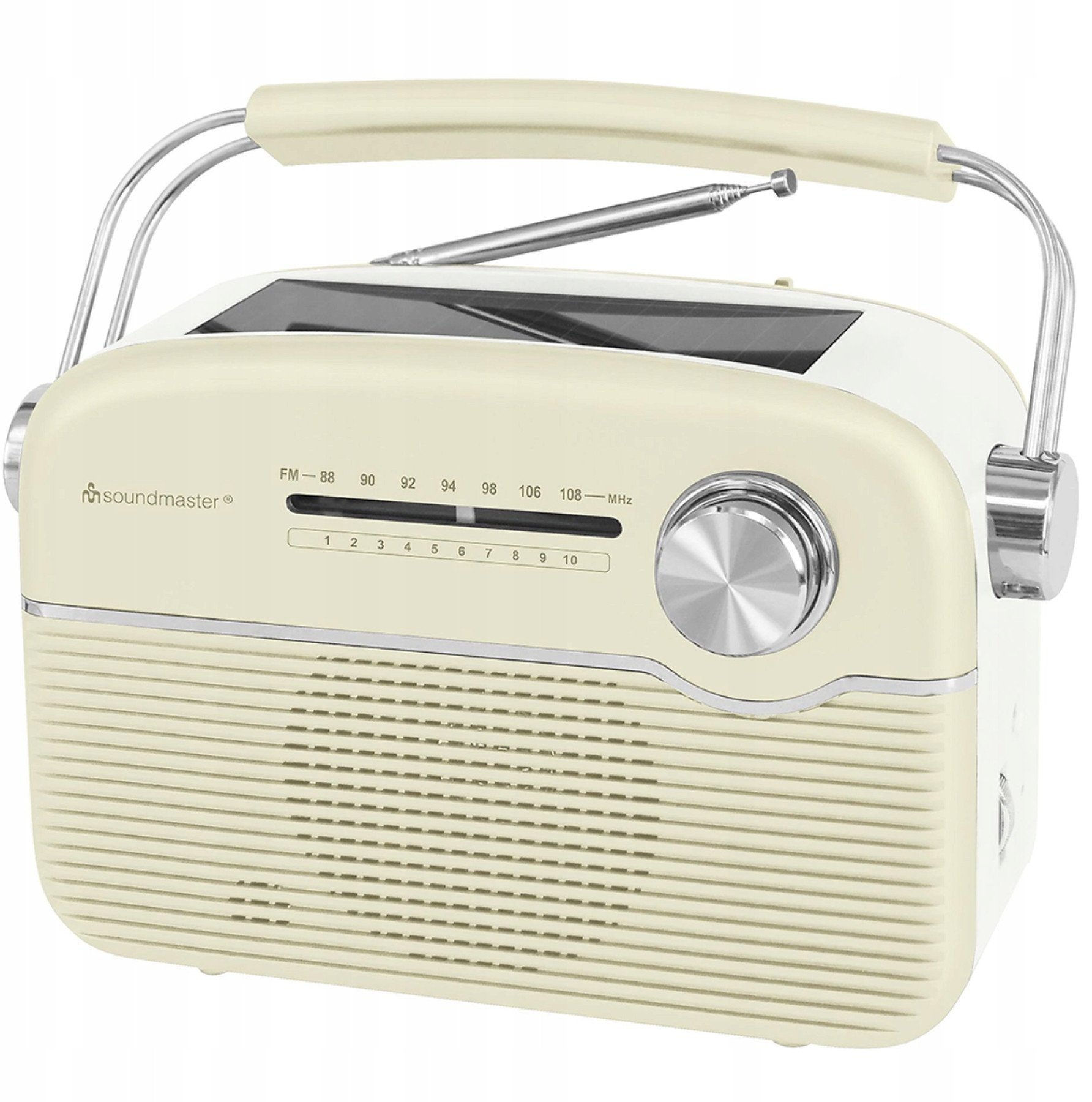 Radio portative Soundmaster TR480BE, FM, panel diellor, bezhë