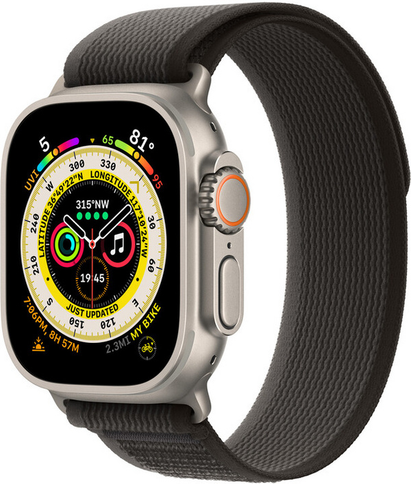 Apple Watch 49mm Band, Black/Gray Trail Loop - S/M
