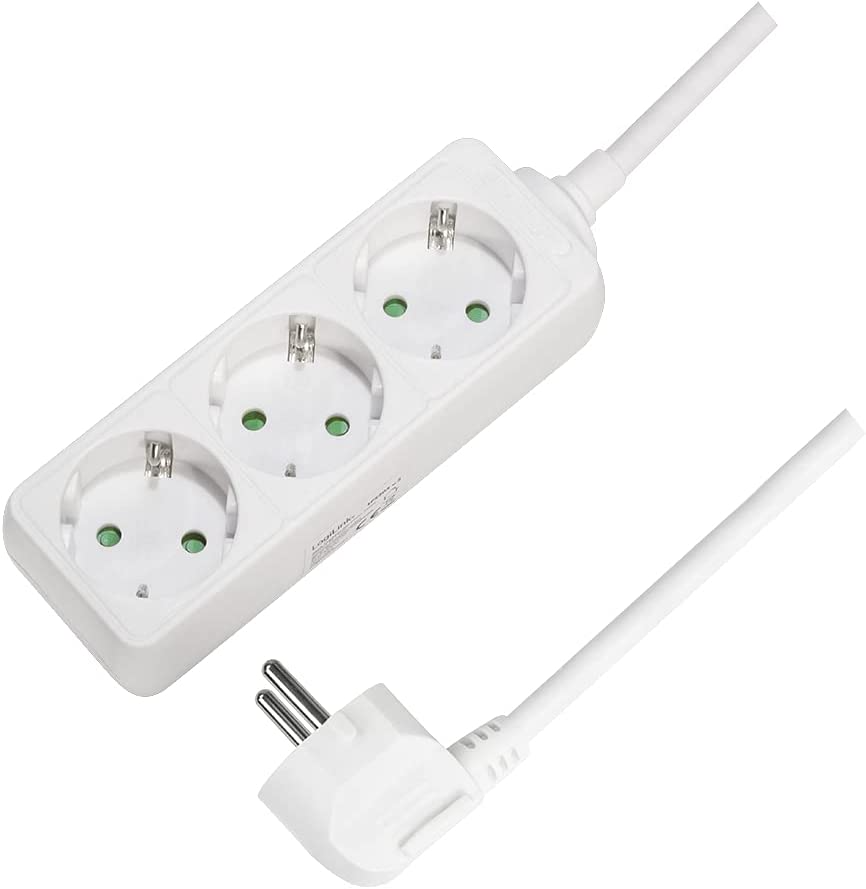 Kabllo vazhduese Logilink LPS205, 3 dalje, 1.5m, e bardhë