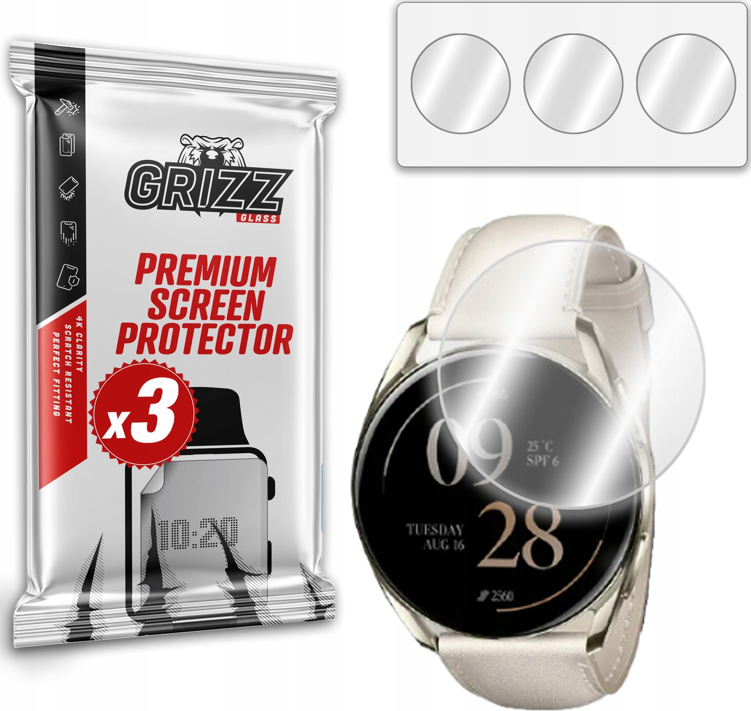 Folie mbrojtëse ekran GrizzGlass Hydrogel Film për Xiaomi Watch S2 46mm, transparente