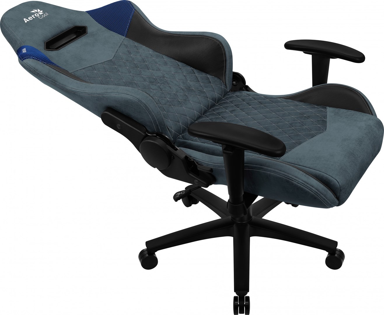 Karrige lojërash Aerocool DUKE AeroSuede, 56cm, 150kg, e zezë/e kaltër