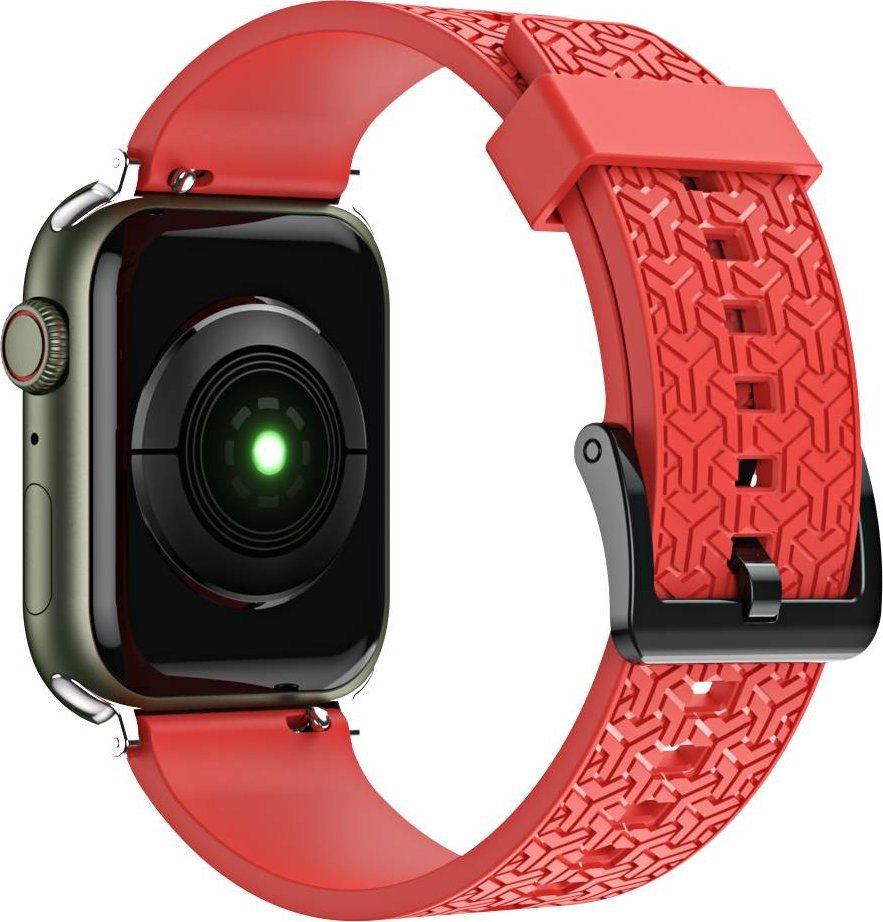 Rrip dore Hurtel Watch Strap Y për Apple Watch 41 40 38mm, TPU, i kuq