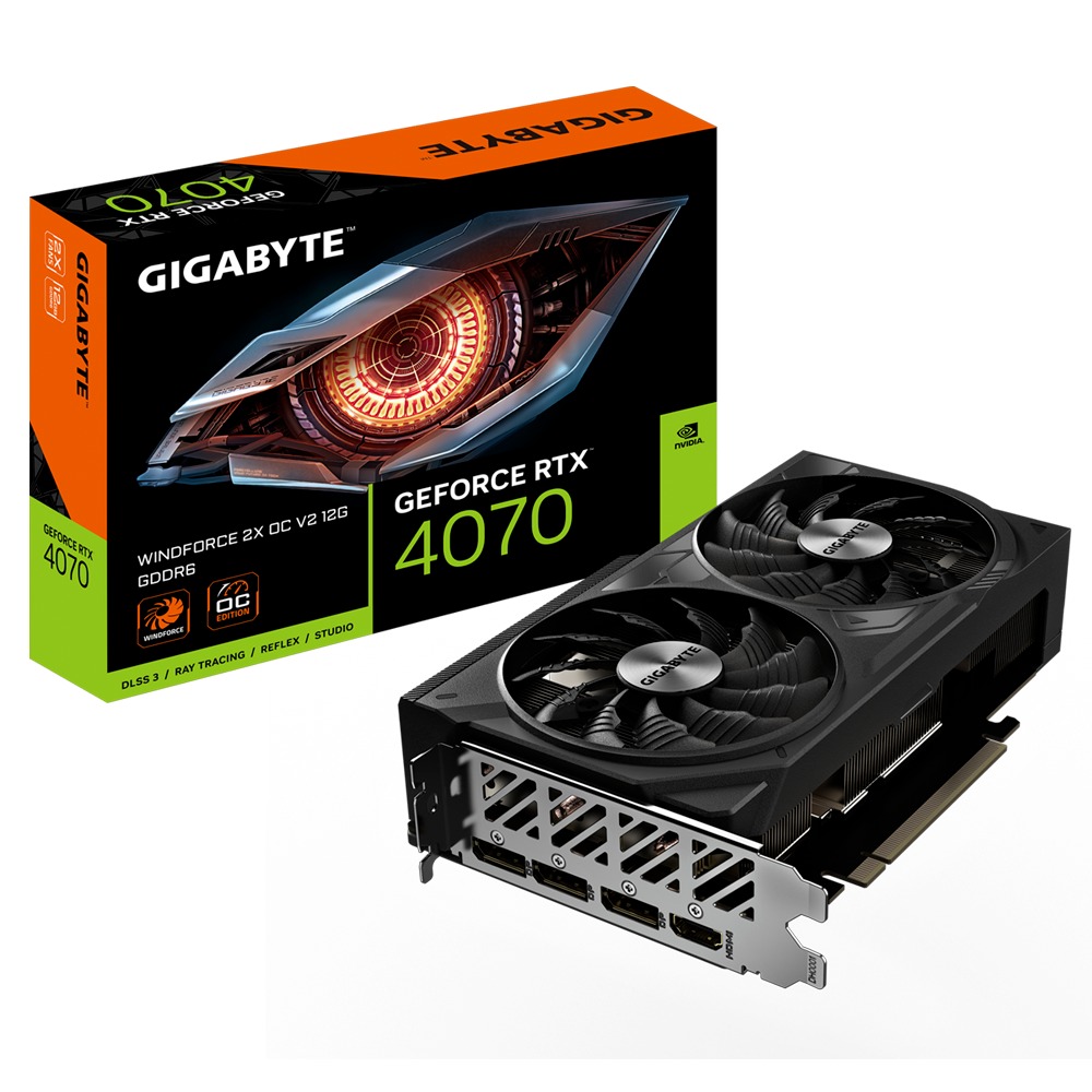 Kartelë grafike Gigabyte GeForce RTX 4070 WindForce 2X OC V2, 12GB GDDR6, DLSS 3