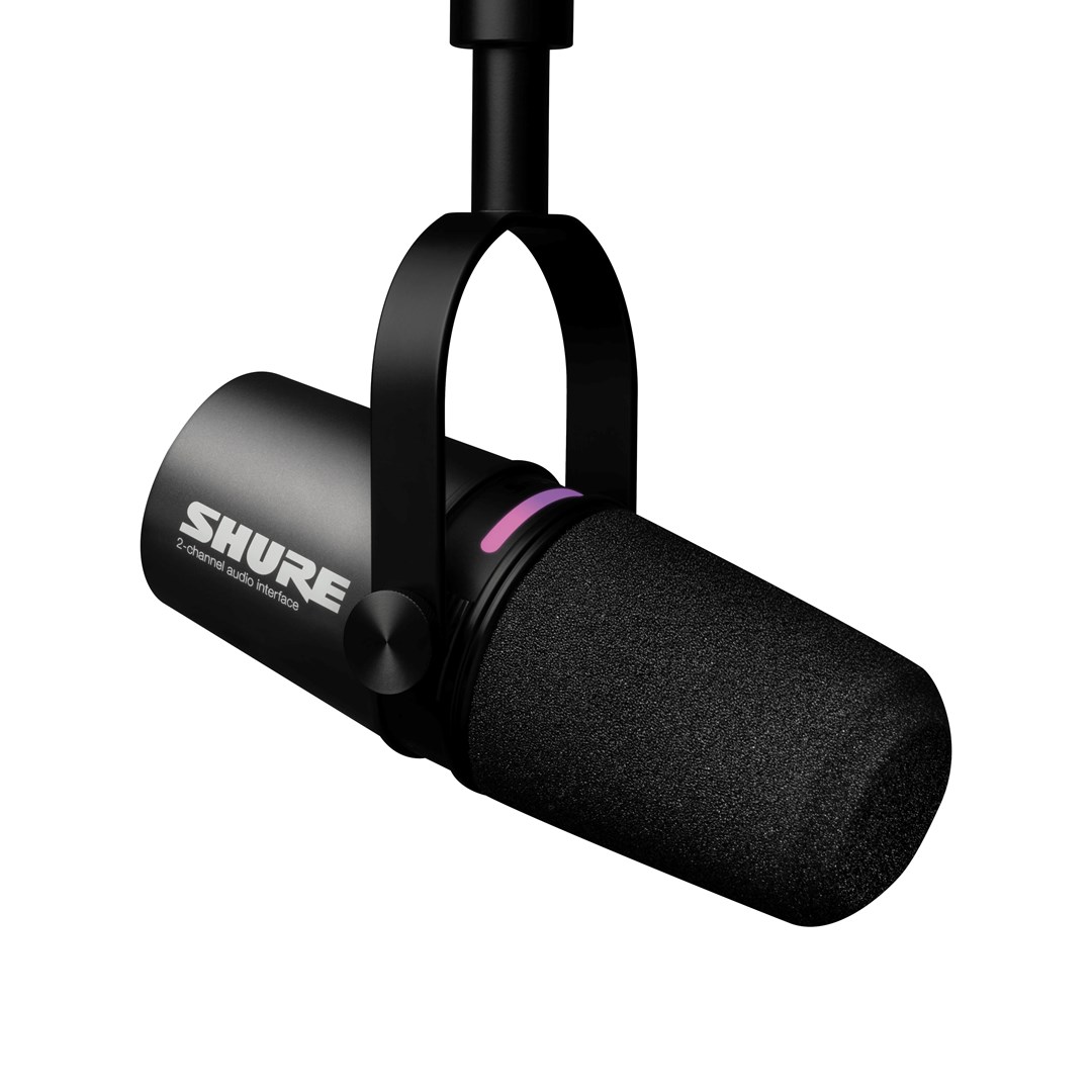 Mikrofon Shure MV7i Smart, dinamik, USB C dhe XLR, i zi