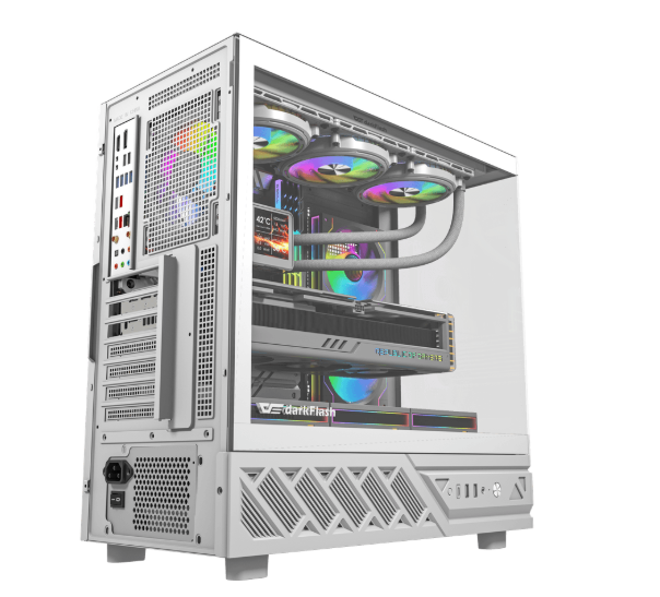 Kasë DarkFlash DS950, Full-Tower, E-ATX Support, Tempered Glass, e bardhë